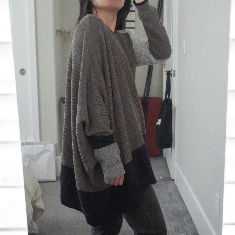 Silence + Noise Asymmetrical Color Block Sweater - image 2